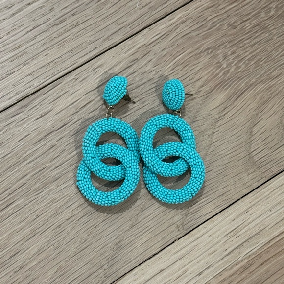 Anthropologie Blue Statement Earrings - Picture 1 of 2